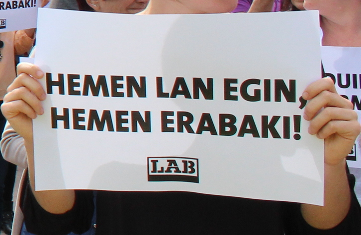 Reivindicación de LAB para un convenio vasco.