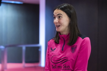 Ane Azkona este mediodía en San Mamés.