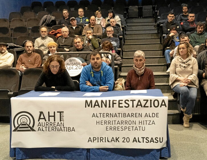 Imagen de la prensa ofrecida ayer en Altsasu.