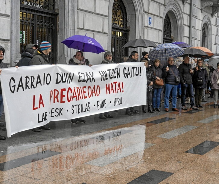 Santurtzin atzo egindako elkarretaratzea.