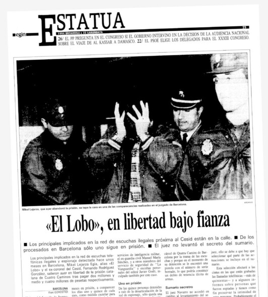 ‘Egin’ da cuenta de la puesta en libertad de ‘El Lobo’