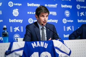 Alfonso Fernández de Trocóniz, presidente del Alavés, que defenderá a sus aficionados de los sucesos acontecidos el pasado viernes en el Sánchez Pizjuán.