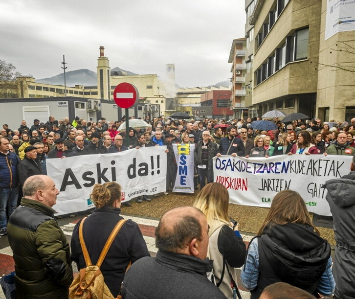 Concentración ayer en Laudio.