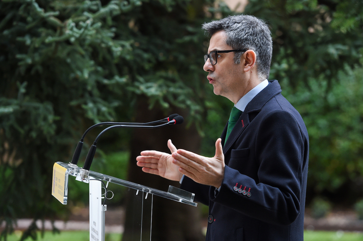 El ministro Félix Bolaños, en un acto público celebrado en Madrid.