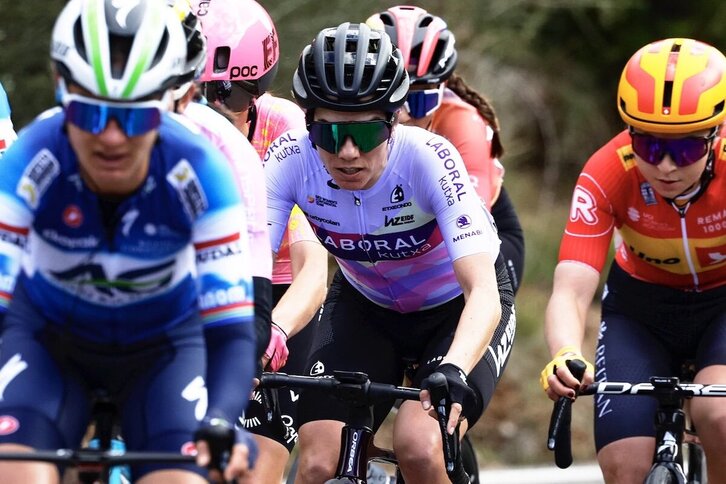 Ane Santesteban, en su primera carrera con el maillot del Laboral Kutxa.