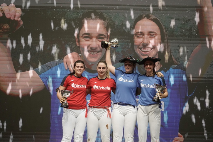 Bizkaia Torneoko irabazleak, urdinez, eta txapeldunordeak, gorriz. 