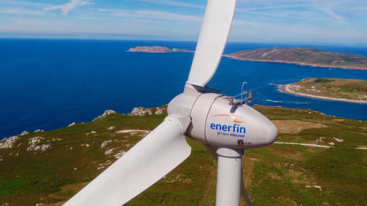 Parque eólico de Enerfin en A Coruña.