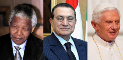 Nelson Mandela, Hosni Mubarak y Joseph Ratzinger, tres nombres para este día.