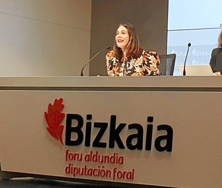 Leixuri Arrizabalaga, durante la rueda de prensa.