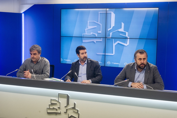 Presentación conjunta del acuerdo sobre la Ley de Transición Energética y Cambio Climático alcanzado por PNV-PSE con EH Bildu.