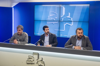 Presentación conjunta del acuerdo sobre la Ley de Transición Energética y Cambio Climático alcanzado por PNV-PSE con EH Bildu.