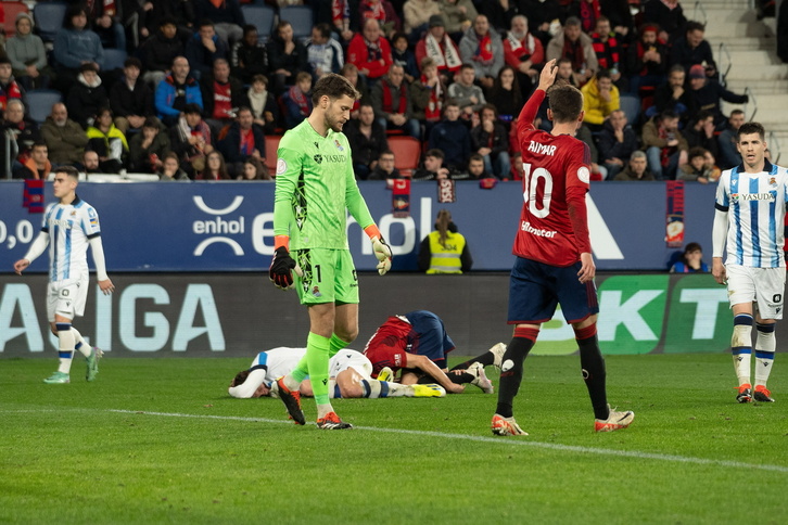 Álex Remiro encajó en El Sadar su último gol en Liga el 2 de diciembre.