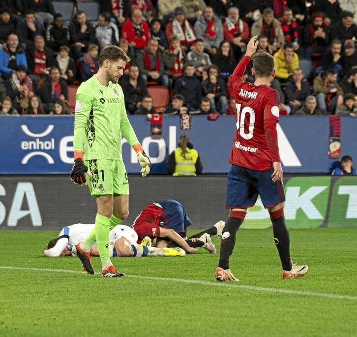 Álex Remiro encajó en El Sadar su último gol en Liga el 2 de diciembre.