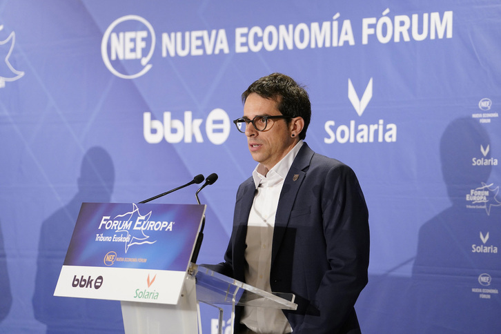 Pello Otxandiano, esta mañana en el Forum Europa.