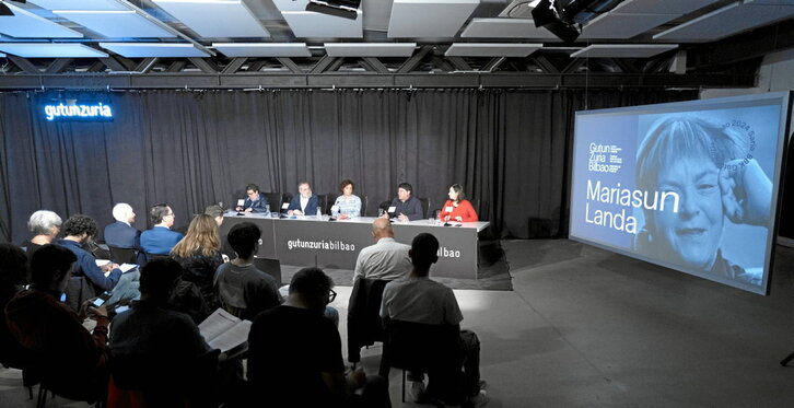 Alondegian egindako atzoko aurkezpenean, Mariasun Landa izan zen protagonista.