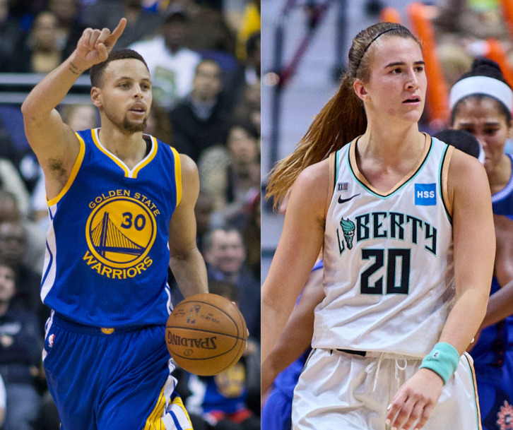 Stephen Curry y Sabrina Ionescu, dos estrellas frente a frente.