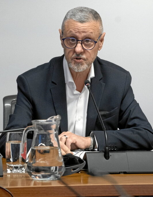 Martín Zabalza, ayer en el Parlamento.