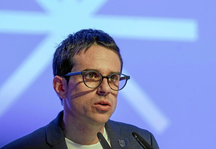 Pello Otxandiano, tras ser elegido candidato de EH Bildu.