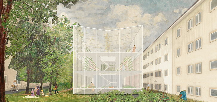 Behean, ‘Das Caixas’ auzoa, Alvalade (Lisboa). Beste orrian, Alvaladeko negutegi komunitarioa eta lorategi bertikalak Lisboako portuan.