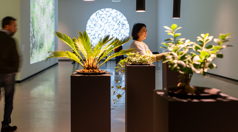 Vista de la exposición con la obra ‘Interactive Plant Growing’ (1992), de Christa Sommerer y Laurent Mignonneau.