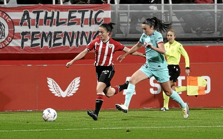 Azkona y Engen en una imagen de la última visita del Barcelona a Lezama.