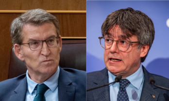 El presidente del PP y el líder catalán en el exilio, frente a frente.