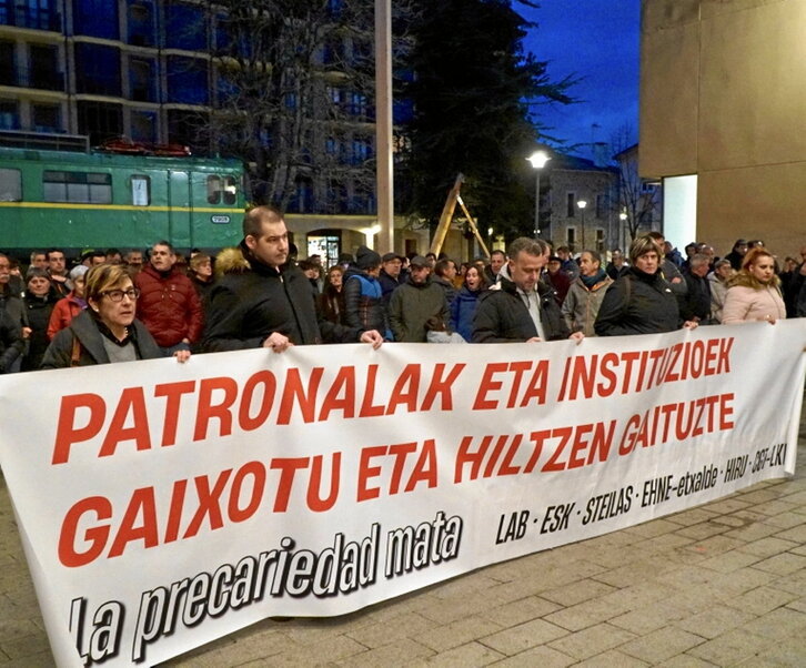 Concentración de protesta en Altsasu.