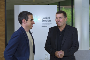 Pello Otxandiano junto a Arnaldo Otegi en una imagen de archivo.