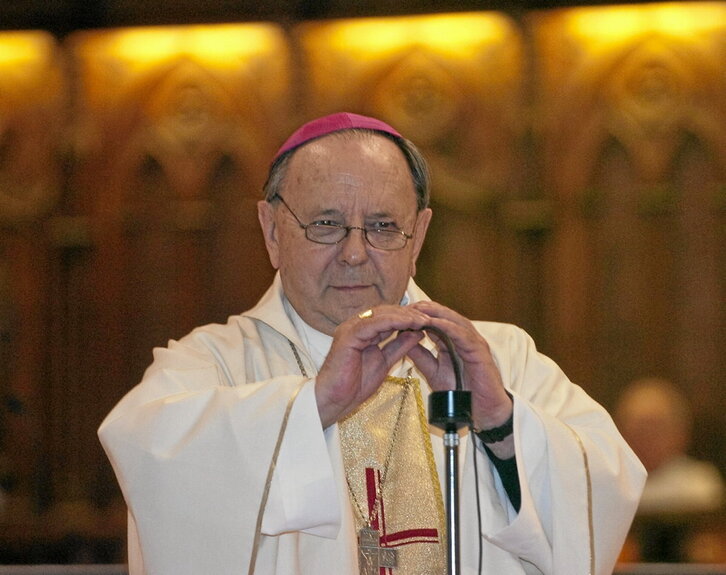 Uriarte Artzai Onaren Katedralean, apezpiku zela egindako azken mezan.