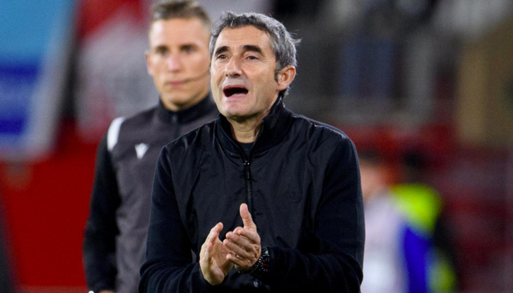 Valverde, durante el partido contra el Almería.