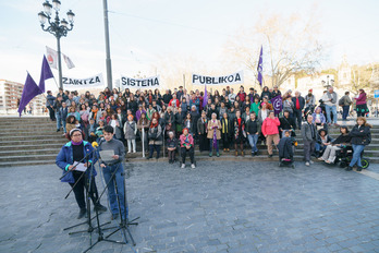 Comparecencia del Movimiento Feminista de Euskal Herria tras su asamblea nacional del 28 de enero.