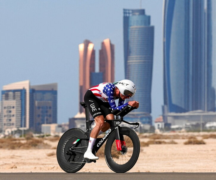 Brandon McNulty, en la crono de ayer.