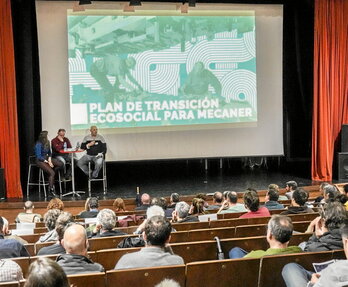 Presentación del plan de transición ecosocial para Mecaner, ayer en Urduliz.