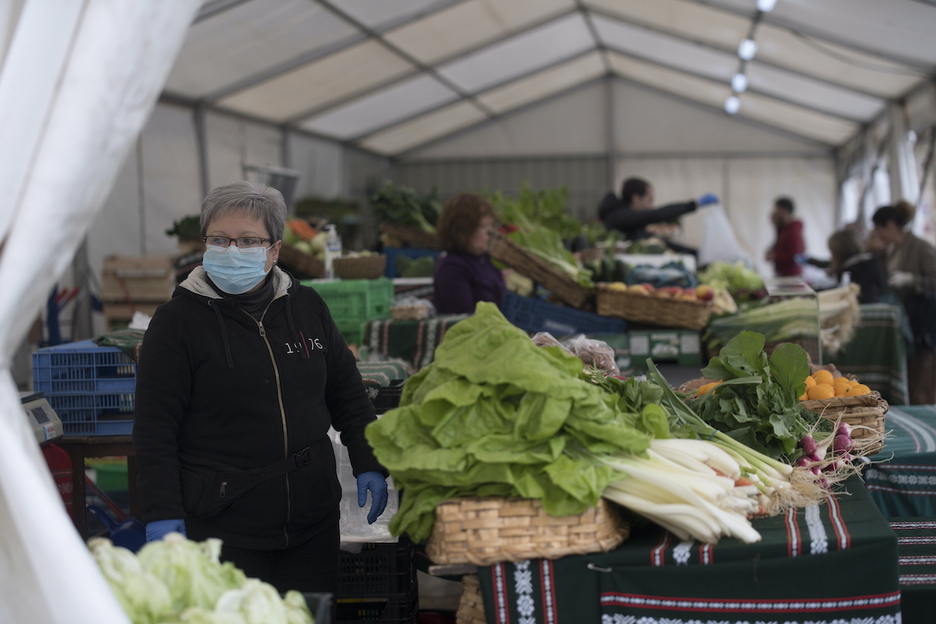 Mercado de la Bretxa, en Donostia, en las primeras semanas del confinamiento. Mercado de la Bretxa, en Donostia, en las primeras semanas del confinamiento.