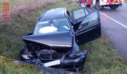 Estado del vehículo tras el accidente registrado en Urdiain.