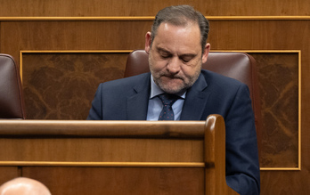 El exministro José Luis Ábalos, en su escaño del Congreso de los Diputados, en una imagen de archivo.