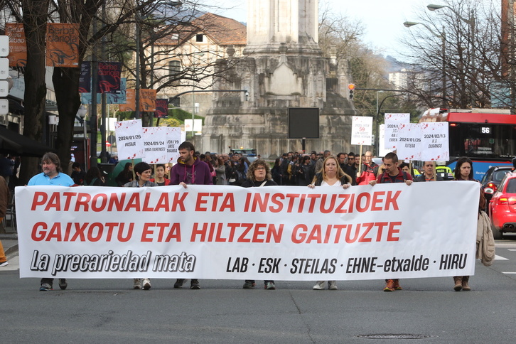 Movilización en Bilbo contra la siniestralidad laboral.