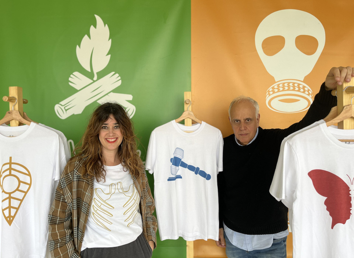 Leire Fernandez Iñurritegi eta Eduardo Herrera EHUko Arte Ederren Fakultateko Sorkuntza eta Diseinuko Graduko irakasleak.