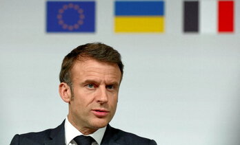 El presidente francés, Emmanuel Macron, el lunes en el Palacio del Elíseo.