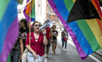 Mobilisation contre le pinkwashing, à Bilbo, en 2019. (Archive) Aritz LOIOLA  FOKU