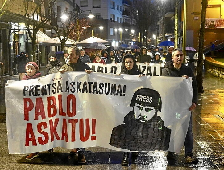 Cabecera de la marcha celebrada en Gernika.