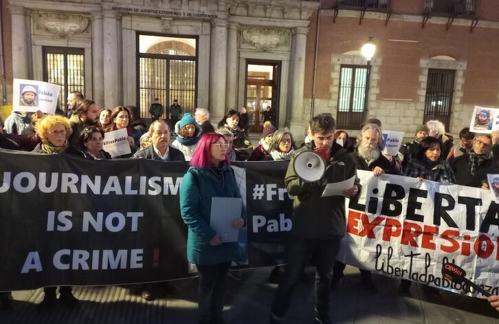 La movilización ante el Ministerio de Exteriores.