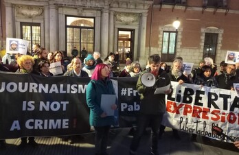 La movilización ante el Ministerio de Exteriores.