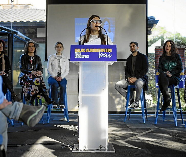 Podemosen lehendakarigai Miren Gorrotxategi.