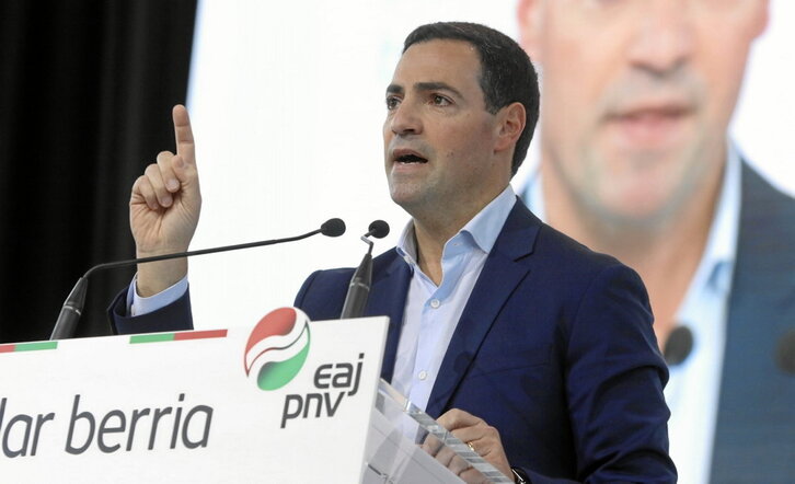 Imanol Pradales, urtarrilean Durangon egindako ekitaldi batean.