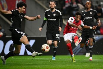 Pese a la eliminación, Djaló marcó en Europa League ante el Qarabag.