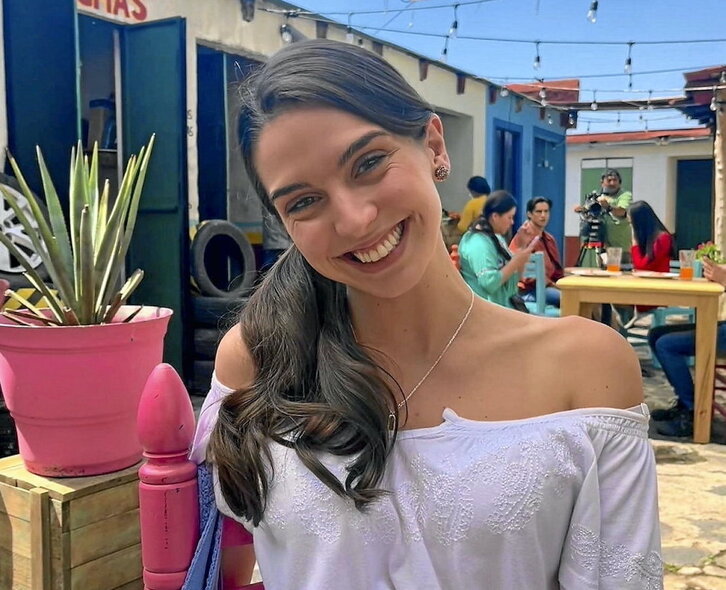 Katixa Mecerreyes, ‘Minas de pasión’ telenobelaren grabaketan.