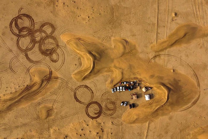 El desierto de Samawa es un punto de acampada.