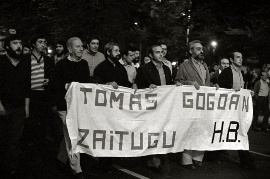 Tomas Albaren heriotzaren aurkako manifestazioan, 1979. urtean.