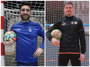 Roberto Martil y David García, capitanes de Osasuna Magna y ATP Iluminación Tudelano.